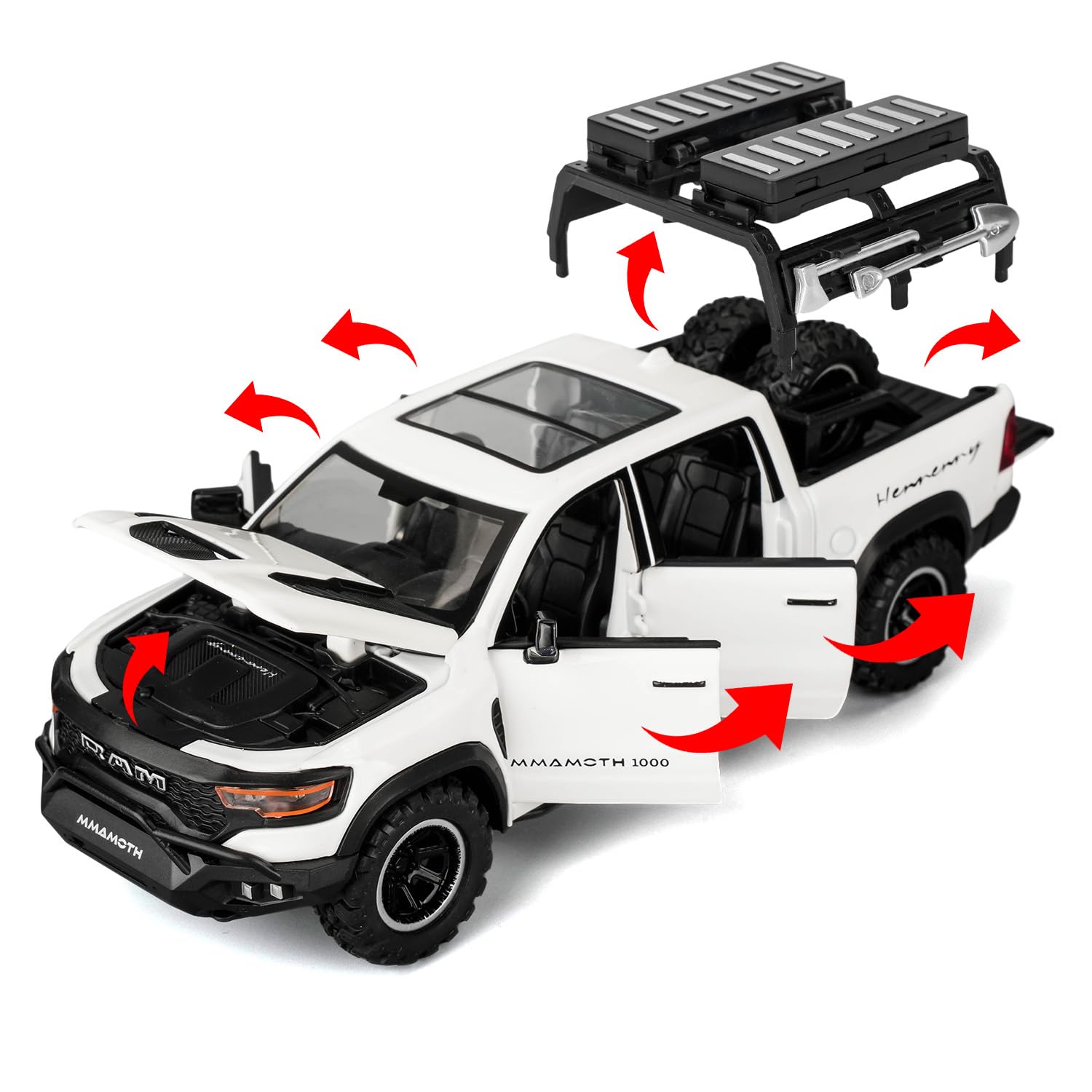 Amazon.com: BDTCTK Dodge Ram Mammoth Pick-Up Truck Model Car, Zinc